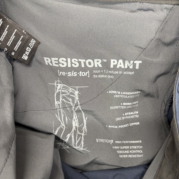 Kuhl Resistor Pants Men's 34x34 Blue Pockets Chino Hiking Outdoors Stretch 5226 - Picture 10 of 13